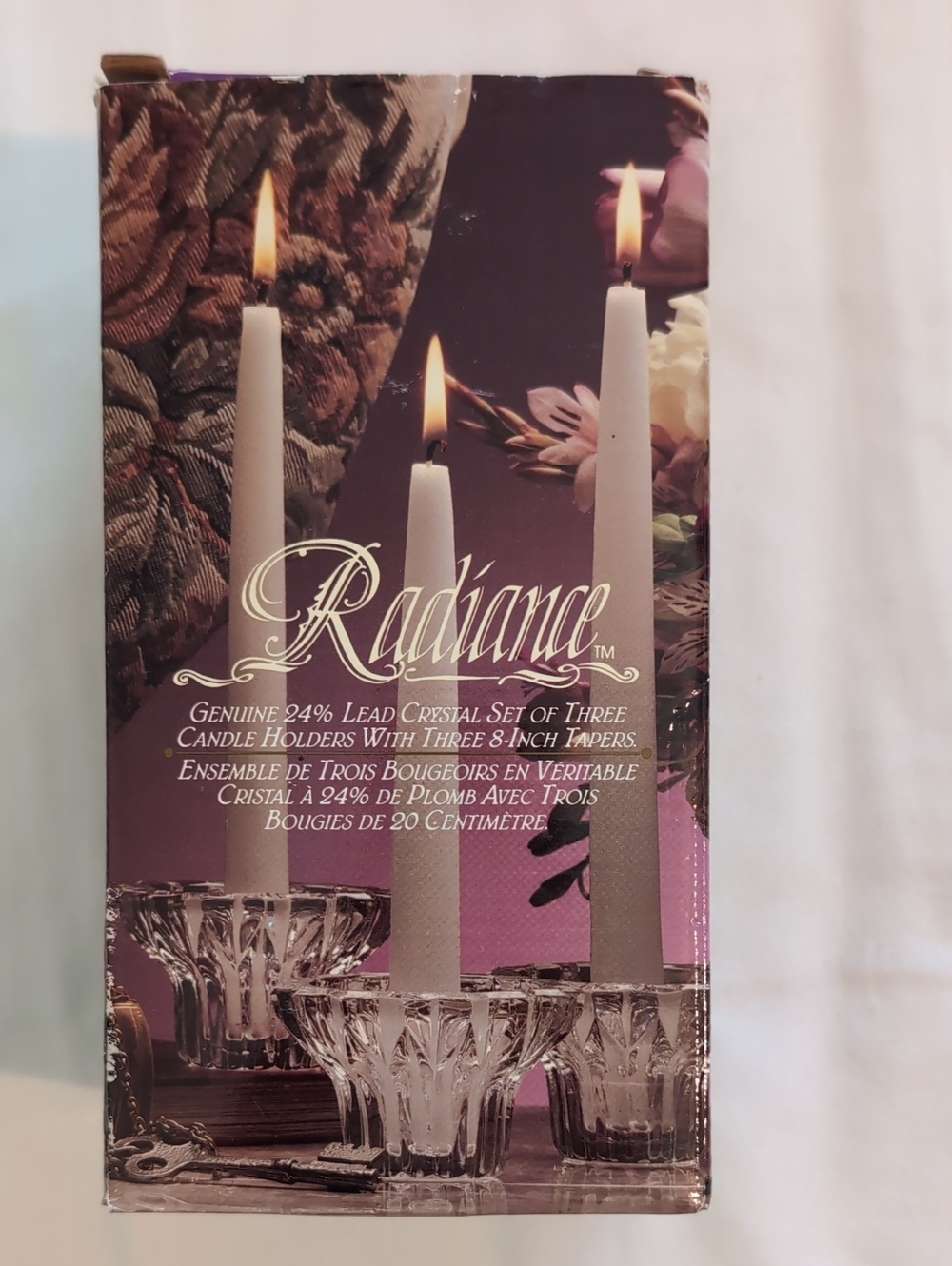 24% Lead Crystal Radiance™ Set3 Candle Holders Made In Yugoslavia 1989 NIB